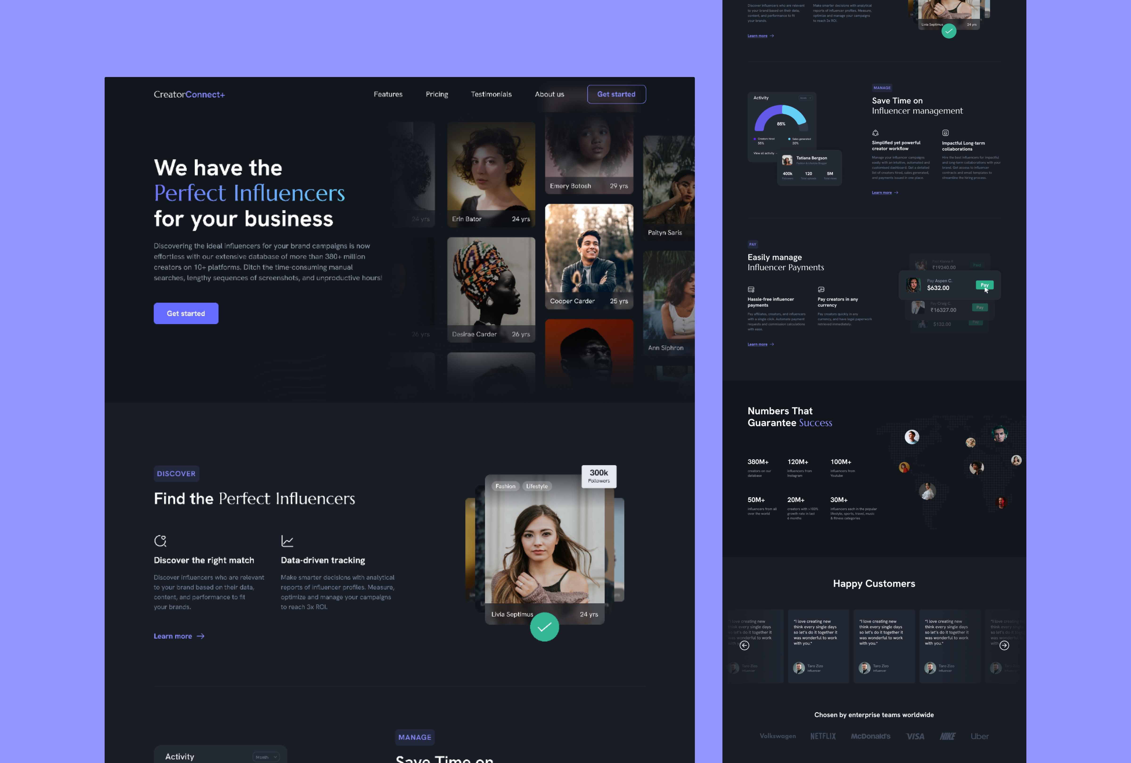 Influencer Marketing Website clean design design graphic design minimal reponsive design ui ux web website