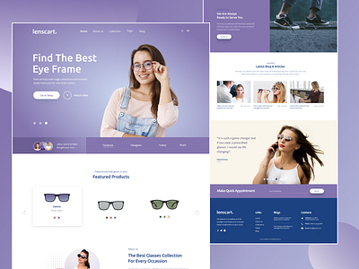 Eyeglass-landing page 3d animation branding graphic design logo motion graphics ui