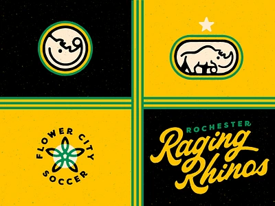 Rochester Raging Rhinos branding classic flower city football logo retro rhino rochester rochester raging rhinos soccer sports uniform