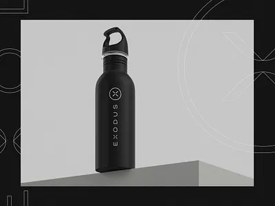 Exodus | Logo Bottle bold bottle brand branding design exodus fit fitness health journey logo logo design minimal mock mockup simple wellness work workout x