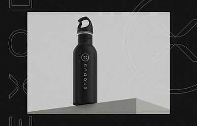 Exodus | Logo Bottle bold bottle brand branding design exodus fit fitness health journey logo logo design minimal mock mockup simple wellness work workout x