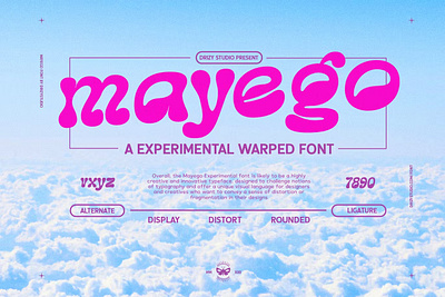 Mayego - Experimental Warped Font calligraphy display display font font font family fonts hand lettering handlettering lettering logo sans serif sans serif font sans serif typeface script serif serif font type typedesign typeface typography