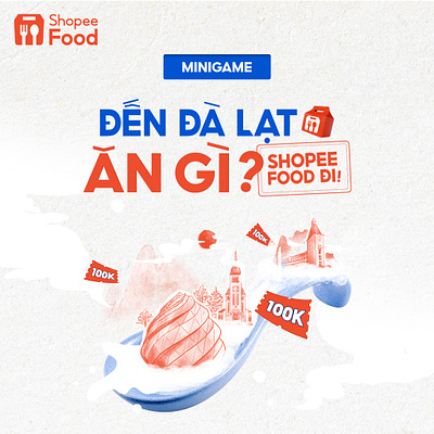 Social media illustration: Shopee Food minigame artwork brand branding design draw drawing graphic design illustration shopee shopeefood