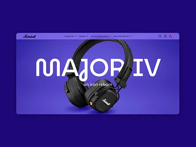 Marshall Headphones cover design figma headphone headphones main major iv marshall site ui ux web website yuki