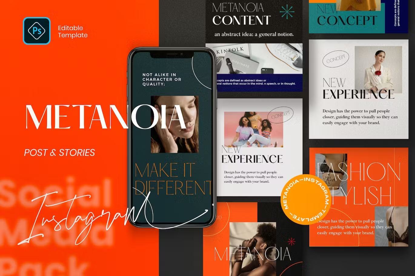 Metanoia - Post & Story Instagram Template branding instagram instagram banner instagram post instagram post template instagram posts instagram posts template instagram stories instagram stories template instagram story instagram story template instagram template instagram templates social media social media banner social media pack social media templates socialmedia stories ui