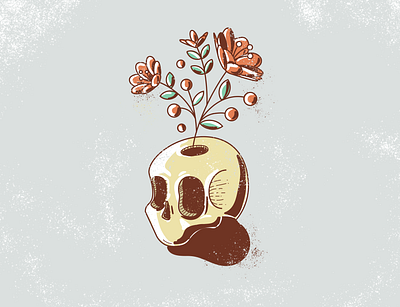Memento 2d bouquet flowers illustration momento skull texture