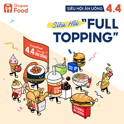 Social Media: Shopee Food 4.4 3d art artwork brand branding design digital draw drawing illustration illustrator shopee shopeefood social socialmedia