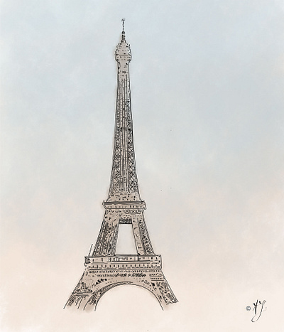 Eiffel Tower - Illustration adobe art artist commercial art design eiffel tower france art illustration illustrator pastel scenery