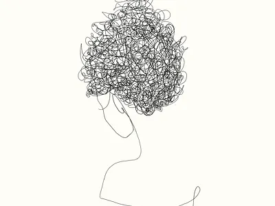Curly - Line Art adobe art artist commercial art design illustration illustrator line art minimalist oneline