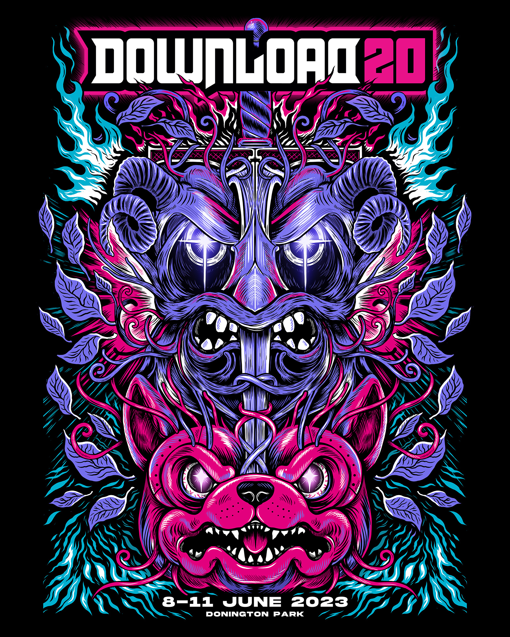 Download Festival art bands download download festival drawing festival illustration merch metal