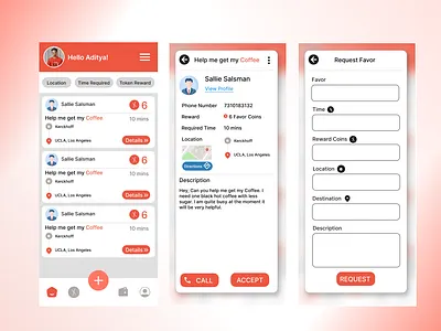 Favour App Design design ui ux