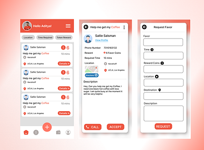 Favour App Design design ui ux