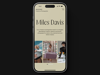 Miles Davis Landing Page (Mobile) clean creative dark design interaction design ios iphone minimal mobile mobile design modern portfolio typography ui ui design ui ux uiux user interface ux ux ui