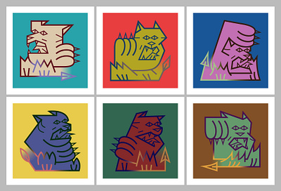 Wildcats adobe illustrator animals cats illustration shape design vector