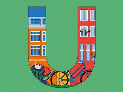 U is for Utrecht 🌷 city illustration colorful colourful design digital art digital illustration editorial illustration graphic design illustration ui visual design