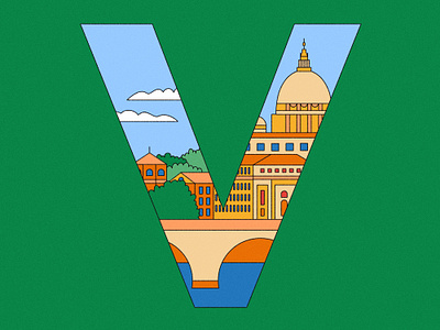 V is for Vatican city illustration colorful colourful digital art digital illustration editorial illustration graphic design illustration ui visual design