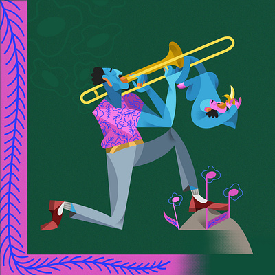 Jazz duets adobe illustrator adobe photoshop illustration jazz music musician musicnotes saxophone trombone