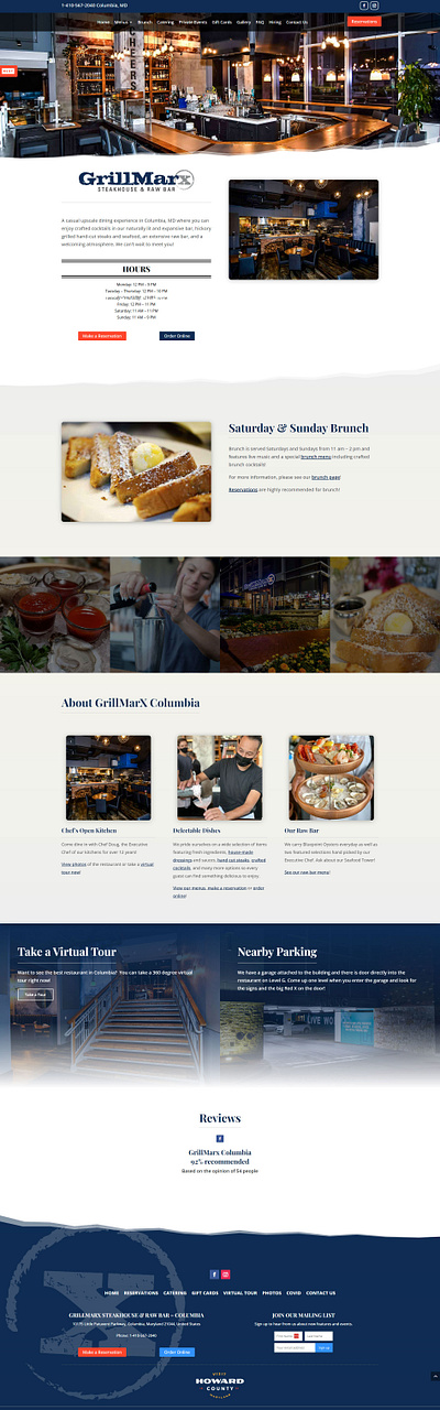 GrillMarx Steakhouse & Raw Bar - Columbia design website design wordpress