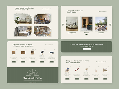 Home page for a furniture e-commerce website - Japandi Style aesthetic design e commerce furniture japan japandi landing page minimalist ui ux uxui web design