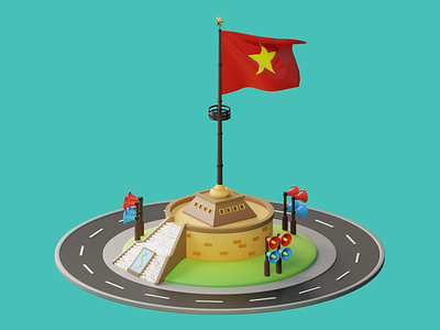 Reunification Day 3d 3dartist animation blender blendercommunity design illustration lowpolyart reunificationdayvietnam vietnamese