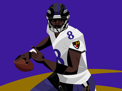 Lamar Jackson adobe illustrator american football baltimore ravens illustration lamar jackson nfl sport illustration vector