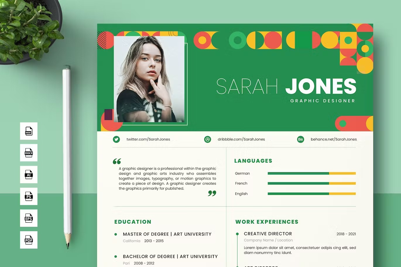 Green Creative CV Template clean clean resume cover letter creative resume curriculum vitae cv cv template free cv free cv template free resume free resume template minimal resume modern cv modern resume professional resume resume resume clean resume cv resume design resume template