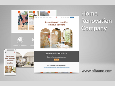 House Renovation Company's responsive website app branding design flat graphic design icon identity illustration illustrator logo logo design minimal mobile typography ui ux vector web web design website