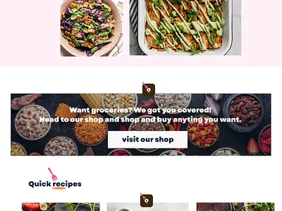 Homepage design for a food blogging website branding design graphic design ui