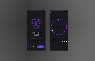 Concept meditation app design animation design motion graphics ui ux