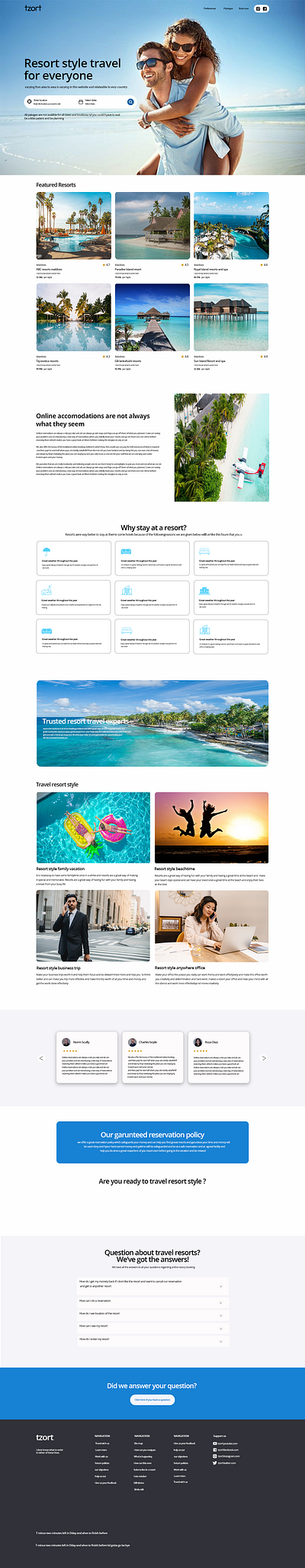 Homepage design for a travel company branding design graphic design ui