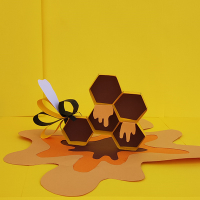 Honey Bee design handcraft illustration paper