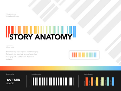DNA Barcode Logo - Story Anatomy anatomylogo barcodelogo branddesign branding brandlogo codelogo design graphic design illustration logo logoanatomy logodesign storylogo