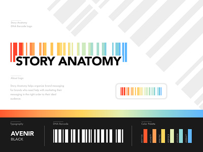 DNA Barcode Logo - Story Anatomy anatomylogo barcodelogo branddesign branding brandlogo codelogo design graphic design illustration logo logoanatomy logodesign storylogo