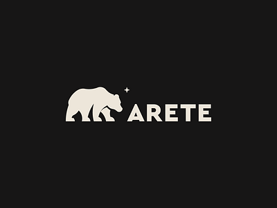 ARETE bear brand branding design flat font illustration logo logotype minimal star symbol