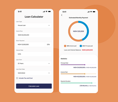 Loan Calculator App - DailyUI design mobileapp ui ux