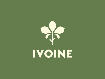 IVOINE brand branding design flat floral graphic green logo logos minimal symbol ui