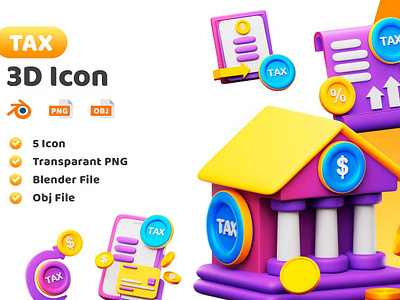 TAX 3D Icons 3d art 3d artist 3d icon 3d illustration 3d ilustration 3d modeling design icon icon a day icon design icon pack icon set iconography icons icons pack icons set iconset line icons ui icons ui kit