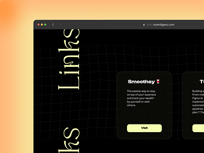 links 🔗 black dark link links ui web yellow