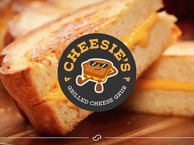 Cheesie's Grilled Cheese Grub brand design branding bread cheese design food food branding graphic design grilled grilledcheese illustration logo package design yellow yummy