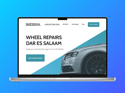 Wheel Repair Website app branding creativity design graphic design illustration jobs landing page logo single screen vector