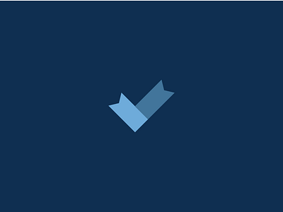 Ribbon + Checkmark Logo blue branding check logo ribbon
