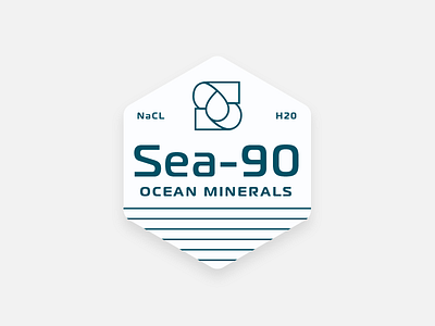 Badge Logo for Ocean Mineral Brand badge logo mineral ocean s waterdrop