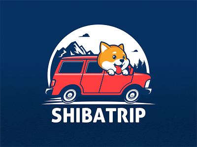 Shibatrip adventure branding character dog illustration logo mascot shiba travel trip vector