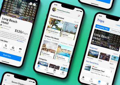 Explora - Trip Management and Exploring App app app design app ui booking camp design explore hotel ios login management sign up tour trip ui ux