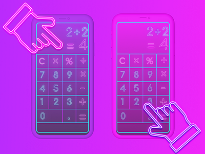 Calculator/Daily UI Day #004 calculator graphic design neon ui