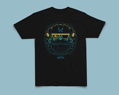 Pirate T-shirt branding character illustration logo ocean pirate sea skull vector