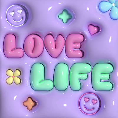 Love life | 3D wallpaper 3d 3ddesign adobe illustrator graphic design illustration ui wallpaper