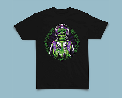 alien marijuana t-shirt alien character design grass illustration marijuana skulls space t shirt weed