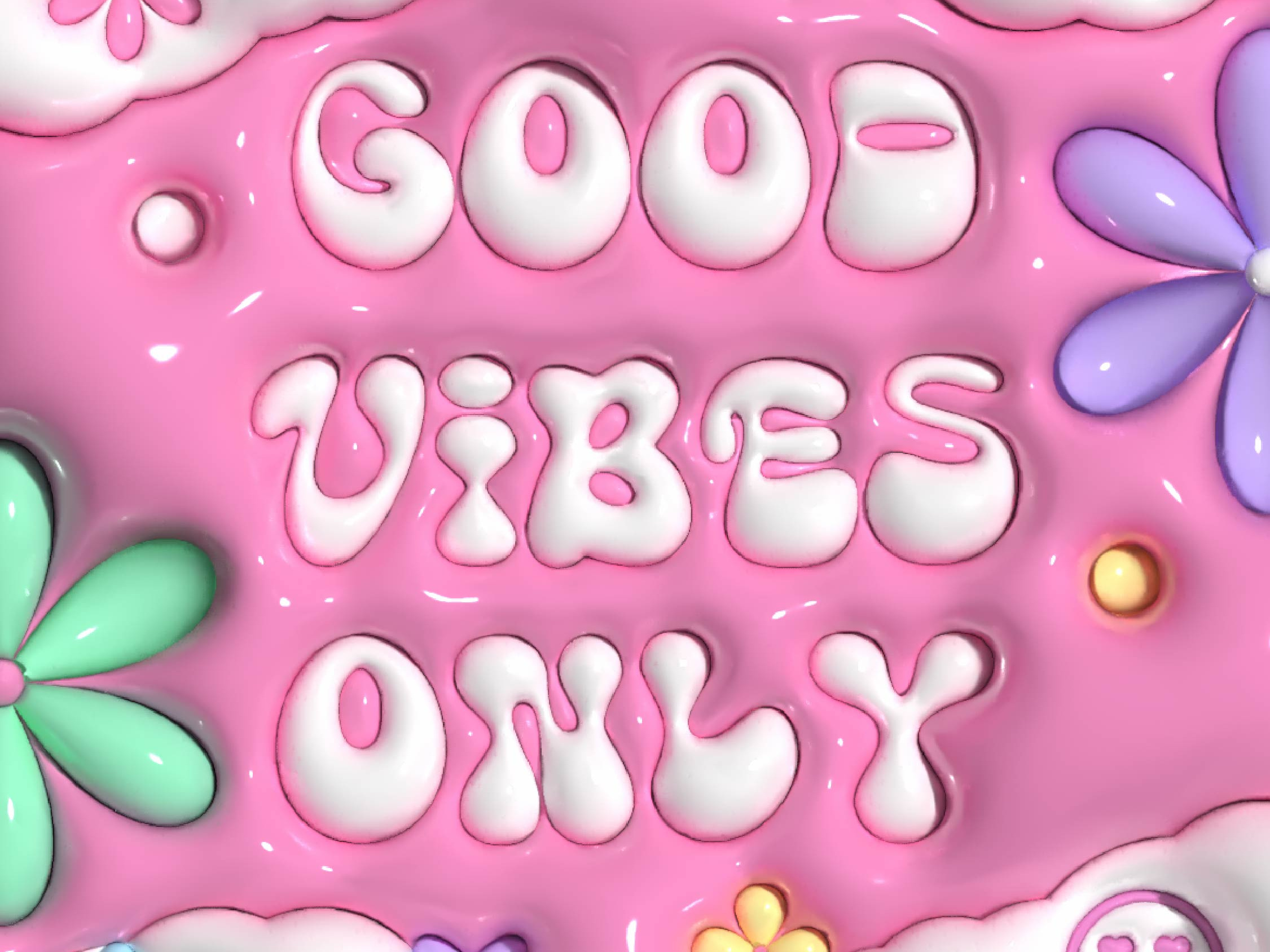 Good vibes only  3D wallpaper by Raimgul Gainullina on Dribbble