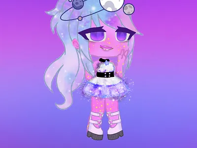 Purple art cute gacha purple
